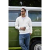 image:imageCOOFANDY Mens Quarter Zip Pullover 2026 Fleece Mock Neck Casual Sweatshirt  Cotton Blend Soft amp WrinkleResistant Lightly Brushed Fleece InteriorWhite