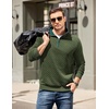 image:imageCOOFANDY Mens Quarter Zip Pullover Casual Mock Neck Quilted Sweatshirt 2026  Smooth metal zipper sweater warm without bulk long sleeve regular fit fall winterArmy Green