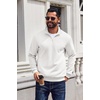 image:imageCOOFANDY Mens Quarter Zip Pullover Sweatshirt Fleece Mock Neck with Pocket  Quarter Zip Mock Neck Collar Cotton Fleece Lined Side Pocket Long Sleeve Business Casual Office Wear Fall WinterWhite