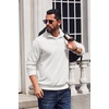 image:imageCOOFANDY Mens Quarter Zip Pullover Sweatshirt Fleece Mock Neck with Pocket  Quarter Zip Mock Neck Collar Cotton Fleece Lined Side Pocket Long Sleeve Business Casual Office Wear Fall WinterWhite