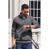 image:imageCOOFANDY Mens Quarter Zip Pullover Sweatshirt Fleece Mock Neck with Pocket  Quarter Zip Mock Neck Collar Cotton Fleece Lined Side Pocket Long Sleeve Business Casual Office Wear Fall WinterDark Gray