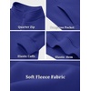 image:imageCOOFANDY Mens Quarter Zip Pullover Sweatshirt Fleece Mock Neck with Pocket  Quarter Zip Mock Neck Collar Cotton Fleece Lined Side Pocket Long Sleeve Business Casual Office Wear Fall WinterDark Blue
