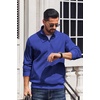 image:imageCOOFANDY Mens Quarter Zip Pullover Sweatshirt Fleece Mock Neck with Pocket  Quarter Zip Mock Neck Collar Cotton Fleece Lined Side Pocket Long Sleeve Business Casual Office Wear Fall WinterDark Blue