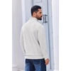 image:imageCOOFANDY Mens Quarter Zip Pullover Sweatshirt Fleece Mock Neck with Pocket  Quarter Zip Mock Neck Collar Cotton Fleece Lined Side Pocket Long Sleeve Business Casual Office Wear Fall WinterLight Gray