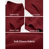 image:imageCOOFANDY Mens Quarter Zip Pullover Sweatshirt Fleece Mock Neck with Pocket  Quarter Zip Mock Neck Collar Cotton Fleece Lined Side Pocket Long Sleeve Business Casual Office Wear Fall WinterDark Red