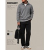 image:imageCOOFANDY Mens Quarter Zip Pullover Sweatshirt Fleece Mock Neck with Pocket  Quarter Zip Mock Neck Collar Cotton Fleece Lined Side Pocket Long Sleeve Business Casual Office Wear Fall WinterDark Gray
