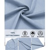 image:imageCOOFANDY Mens Short Sleeve Button Down Shirts Casual Cuban Collar Shirt  100 CottonBeach Summer HolidayCuban StyleLight Blue