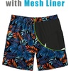 image:imageCOOFANDY Mens Swim Trunks 7 inch Bathing Suit with Mesh Liner Swim Shorts  Quick Dry Fabric Lightweight Stretch Material Breathable Mesh Brief Liner Swimming Summer Beach Vacation Mens SwimwearBlue Orange Leaves on Black