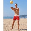 image:imageCOOFANDY Mens Swim Trunks Quick Dry Swimsuit Color Block Board Short Bathing Suit Swimwear with Mesh LinerD Red