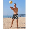 image:imageCOOFANDY Mens Swim Trunks Quick Dry Swimsuit Color Block Board Short Bathing Suit Swimwear with Mesh LinerP Black Plant Flower