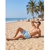 image:imageCOOFANDY Mens Swim Trunks Quick Dry Swimsuit Color Block Board Short Bathing Suit Swimwear with Mesh LinerP Blue Palm Leaf