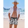 image:imageCOOFANDY Mens Swim Trunks Quick Dry Swimsuit Color Block Board Short Bathing Suit Swimwear with Mesh LinerW Black Plant