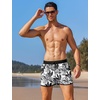 image:imageCOOFANDY Mens Swim Trunks Quick Dry Swimsuit Color Block Board Short Bathing Suit Swimwear with Mesh LinerW Black Plant