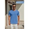 image:imageCOOFANDY Mens T Shirts Short Sleeve Classic V Neck Casual Summer Basic Tee  Textured Classic Plain Shirts Soft Lightweight Breathable T Shirt Daily Use Office Going Out Top for MenBlue