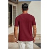 image:imageCOOFANDY Mens T Shirts Short Sleeve Classic V Neck Casual Summer Basic Tee  Textured Classic Plain Shirts Soft Lightweight Breathable T Shirt Daily Use Office Going Out Top for MenWine Red