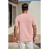 image:imageCOOFANDY Mens T Shirts Short Sleeve Classic V Neck Casual Summer Basic Tee  Textured Classic Plain Shirts Soft Lightweight Breathable T Shirt Daily Use Office Going Out Top for MenPink
