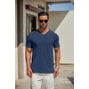 image:imageCOOFANDY Mens T Shirts Short Sleeve Classic V Neck Casual Summer Basic Tee  Textured Classic Plain Shirts Soft Lightweight Breathable T Shirt Daily Use Office Going Out Top for MenNavy Blue