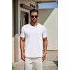 image:imageCOOFANDY Mens T Shirts Short Sleeve Classic V Neck Casual Summer Basic Tee  Textured Classic Plain Shirts Soft Lightweight Breathable T Shirt Daily Use Office Going Out Top for MenYwhiteWhiteWhite3 Pack