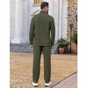 image:imageCOOFANDY Mens Track suit 2 Piece Athletic Sweatsuit Casual Sport Outfit Set  Mens Athletic Running Jogging Outfits Antipilling and Soft fabric Flexible and Comfort Doublesided slant PocketsArmy Green