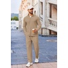 image:imageCOOFANDY Mens Track suit 2 Piece Athletic Sweatsuit Casual Sport Outfit Set  Mens Athletic Running Jogging Outfits Antipilling and Soft fabric Flexible and Comfort Doublesided slant PocketsKhaki