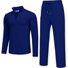 image:imageCOOFANDY Mens Track suit 2 Piece Athletic Sweatsuit Casual Sport Outfit Set  Mens Athletic Running Jogging Outfits Antipilling and Soft fabric Flexible and Comfort Doublesided slant PocketsDenim Blue