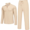 image:imageCOOFANDY Mens Track suit 2 Piece Athletic Sweatsuit Casual Sport Outfit Set  Mens Athletic Running Jogging Outfits Antipilling and Soft fabric Flexible and Comfort Doublesided slant PocketsBeige
