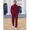 image:imageCOOFANDY Mens Track suit 2 Piece Athletic Sweatsuit Casual Sport Outfit Set  Mens Athletic Running Jogging Outfits Antipilling and Soft fabric Flexible and Comfort Doublesided slant PocketsDark Red