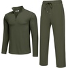 image:imageCOOFANDY Mens Track suit 2 Piece Athletic Sweatsuit Casual Sport Outfit Set  Mens Athletic Running Jogging Outfits Antipilling and Soft fabric Flexible and Comfort Doublesided slant PocketsArmy Green