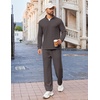 image:imageCOOFANDY Mens Track suit 2 Piece Athletic Sweatsuit Casual Sport Outfit Set  Mens Athletic Running Jogging Outfits Antipilling and Soft fabric Flexible and Comfort Doublesided slant PocketsDark Grey