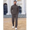 image:imageCOOFANDY Mens Track suit 2 Piece Athletic Sweatsuit Casual Sport Outfit Set  Mens Athletic Running Jogging Outfits Antipilling and Soft fabric Flexible and Comfort Doublesided slant PocketsDark Grey