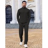 image:imageCOOFANDY Mens Track suit 2 Piece Athletic Sweatsuit Casual Sport Outfit Set  Mens Athletic Running Jogging Outfits Antipilling and Soft fabric Flexible and Comfort Doublesided slant PocketsAll Black