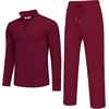 image:imageCOOFANDY Mens Track suit 2 Piece Athletic Sweatsuit Casual Sport Outfit Set  Mens Athletic Running Jogging Outfits Antipilling and Soft fabric Flexible and Comfort Doublesided slant PocketsDark Red