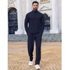 image:imageCOOFANDY Mens Track suit 2 Piece Athletic Sweatsuit Casual Sport Outfit Set  Mens Athletic Running Jogging Outfits Antipilling and Soft fabric Flexible and Comfort Doublesided slant PocketsNavy Blue