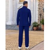 image:imageCOOFANDY Mens Track suit 2 Piece Athletic Sweatsuit Casual Sport Outfit Set  Mens Athletic Running Jogging Outfits Antipilling and Soft fabric Flexible and Comfort Doublesided slant PocketsDenim Blue