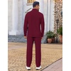 image:imageCOOFANDY Mens Track suit 2 Piece Athletic Sweatsuit Casual Sport Outfit Set  Mens Athletic Running Jogging Outfits Antipilling and Soft fabric Flexible and Comfort Doublesided slant PocketsDark Red