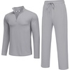 image:imageCOOFANDY Mens Track suit 2 Piece Athletic Sweatsuit Casual Sport Outfit Set  Mens Athletic Running Jogging Outfits Antipilling and Soft fabric Flexible and Comfort Doublesided slant PocketsGrey