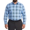 image:imageCOOFANDY Big and Tall Dress Shirts for Men Long Sleeve Wrinkle Free Button Down Shirt Stretch Business ShirtLight Blue Plaid