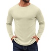 image:imageCOOFANDY Crewneck Sweaters for Men Slim Fit Long Sleeve Pullover Tops  Stretch Ribbed Knit Soft Touch Fabric High Elasticity Thermal Long Sleeve Tee ShirtsBeige