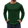image:imageCOOFANDY Crewneck Sweaters for Men Slim Fit Long Sleeve Pullover Tops  Stretch Ribbed Knit Soft Touch Fabric High Elasticity Thermal Long Sleeve Tee ShirtsDark Green