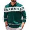 image:imageCOOFANDY Long Sleeve Polo Shirts for Men Pullover Sweaters Knit Polo Shirt  Vintage VNeck PoloRetro Open CollarSoft Breathable KnitStretch Ribbed Cuffs amp HemVacation Casual StyleBusinessChristmas Green  White
