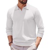 image:imageCOOFANDY Long Sleeve Polo Shirts for Men Pullover Sweaters Knit Polo Shirt  Vintage VNeck PoloRetro Open CollarSoft Breathable KnitStretch Ribbed Cuffs amp HemVacation Casual StyleBusinessWhite