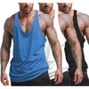 image:imageCOOFANDY Mens 3 Pack Tank Tops Gym Workout YBack Sleeveless Muscle Shirts  Bodybuilding Loose Y Back Tank Top Quicky Dry Oversized String Sleeveless Shirtsfor FitnessCasualRunningWeight LiftingBlackWhiteBlue