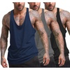image:imageCOOFANDY Mens 3 Pack Tank Tops Gym Workout YBack Sleeveless Muscle Shirts  Bodybuilding Loose Y Back Tank Top Quicky Dry Oversized String Sleeveless Shirtsfor FitnessCasualRunningWeight LiftingBlackNavyMedium Gray