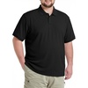 image:imageCOOFANDY Mens Big and Tall Polo Shirt Short Sleeve Cotton Pique Golf Shirt  Collared Polo 2 Button Shirt Breathable Oversized Casual Work Office Outdoor Shirt for MenBlack