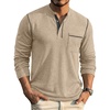 image:imageCOOFANDY Mens Henley Long Sleeve Shirts Casual Button TShirt Pullover Basic Tees with PocketBeige