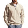 image:imageCOOFANDY Mens Quarter Zip Pullover 2026 Fleece Mock Neck Casual Sweatshirt  Cotton Blend Soft amp WrinkleResistant Lightly Brushed Fleece InteriorBeige