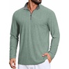 image:imageCOOFANDY Mens Quarter Zip Pullover Long Sleeve Mock Neck Athletic TShirts Casual Lightweight Golf ShirtSea Green