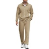 image:imageCOOFANDY Mens Tracksuit Casual Sweatsuit 2 Piece Full Zip Jogging Suit Set  Full Zip TrackSuit Stand Collar Elastic Waist Drawstring 5 Pockets Casual Athletic Jogging Outfits Fall Sport Sweat SuitKhaki