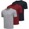 image:imageCOOFANDY Mens Workout TShirts 3 Pack Quick Dry Athletic TShirts  Moisture Wicking Athletic Shirts Crew Neck Running Gym Casual Sports Tees Tops BulkBreathableZtrue GreyMidnight BlueDeep Red3 Pack