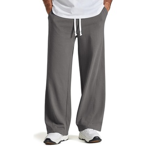 image:imageCOOFANDY Baggy Sweatpants Men Wide Leg Cotton Joggers for Men with Pockets  2 in 1 Design Ankle Drawcord Cotton Blend Wide Leg 3 Deep Pockets Drawstring Waist Y2K Loungewear Gym WorkoutDark Gray